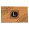 Black Monogram Circle Natural Coir Doormat